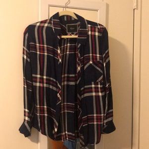 Red, white and navy plaid shirt by Rails